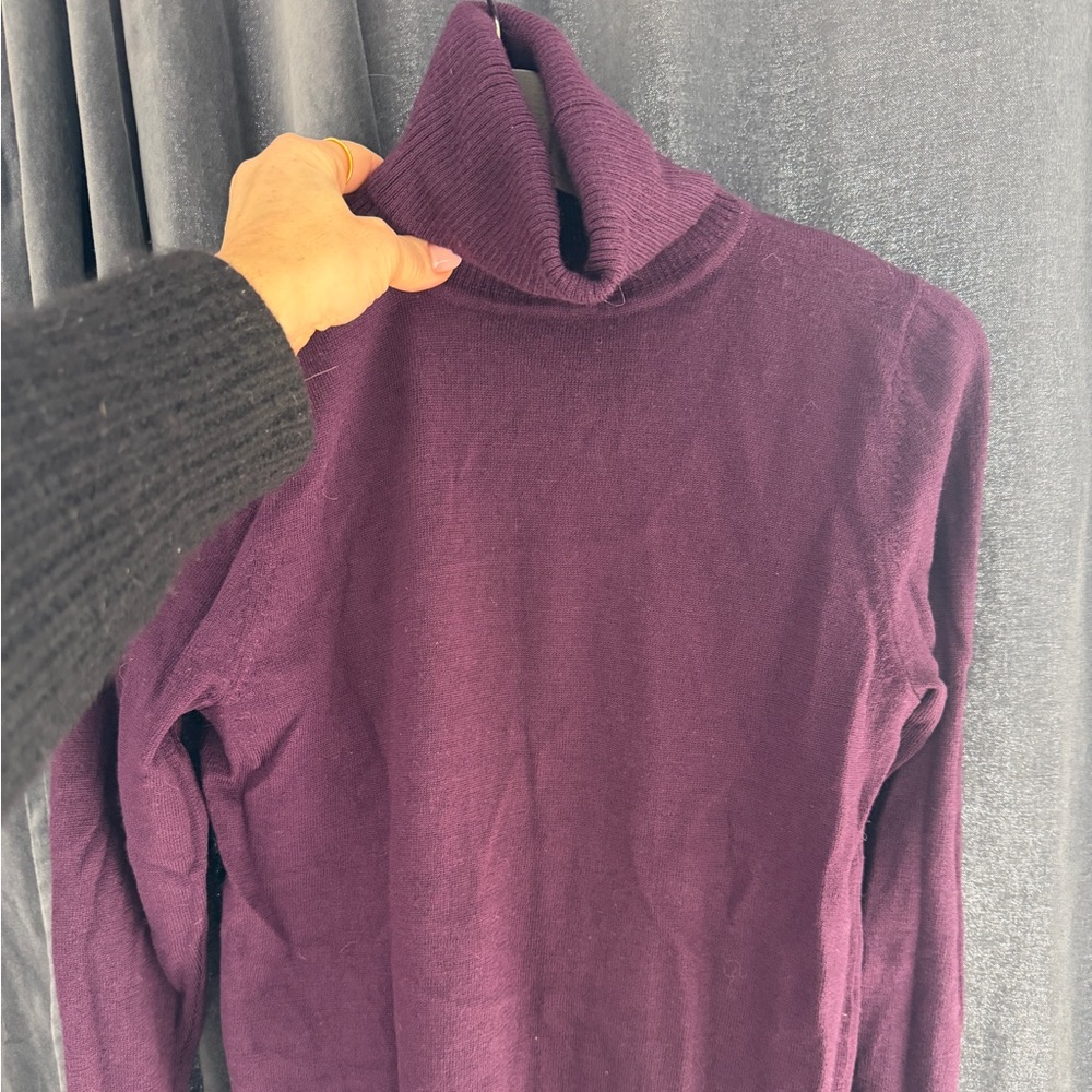 Sarah Spencer Deep Purple Turtleneck Sweater